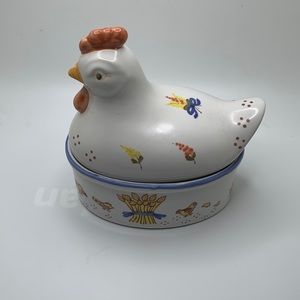 Prestige Place Provence Collection Ceramic Chicken Hen Trinket Dish Japan